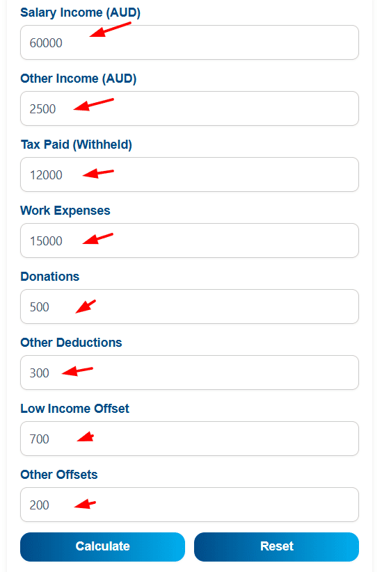 Tax Return Calculator 1
